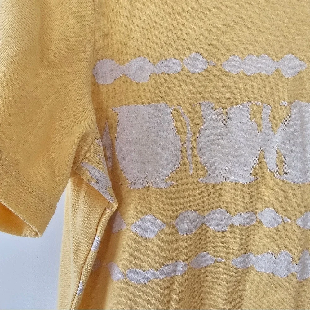 Kid's sz7 Butter Yellow Tie Dye T Shirt‎ Short Sleeve Casual Fall Spring Summer